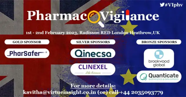 31st Pharmacovigilance 2023 Catalyzing Pharmacovigilance, Drug Safety and Risk Management.